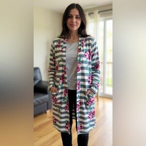 Piphany Flower Cardigan - Blue, Green, Pink, White